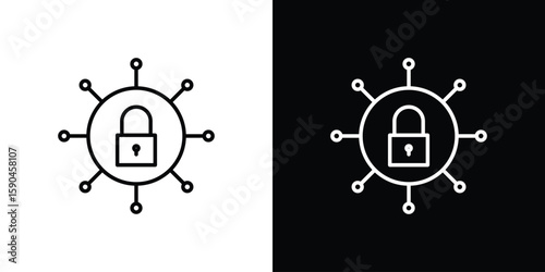 Private network icon. Editable stroke. Icon for web.