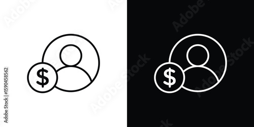 Personal loan icon. Editable stroke. Icon for web.