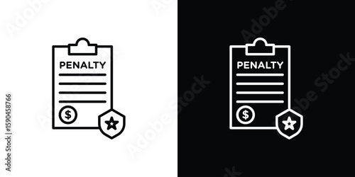Penalty icon. Editable stroke. Icon for web.