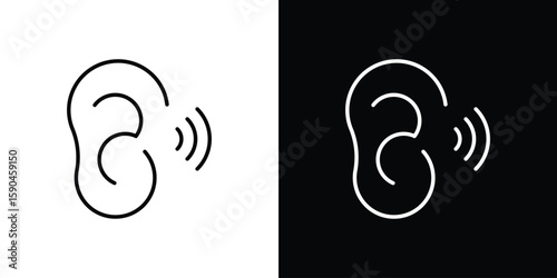 Otitis icon. Editable stroke. Icon for web.
