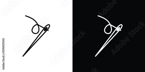 Needle icon. Editable stroke. Icon for web.
