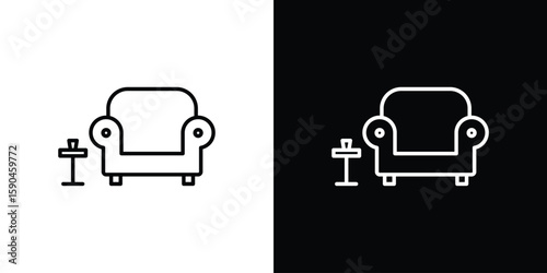 Lounge icon. Editable stroke. Icon for web.