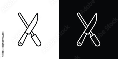 Knife sharpener icon. Editable stroke. Icon for web.