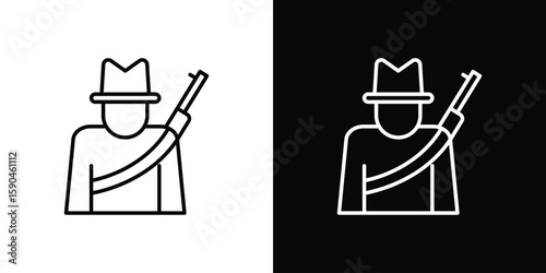 Hunter icon. Editable stroke. Icon for web.