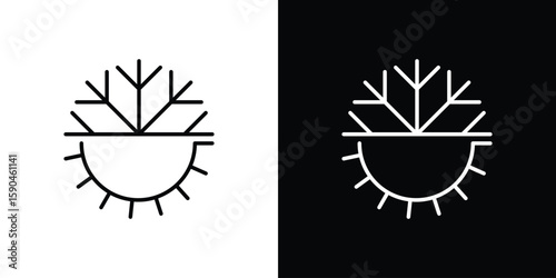 Hot and cold icon. Editable stroke. Icon for web.