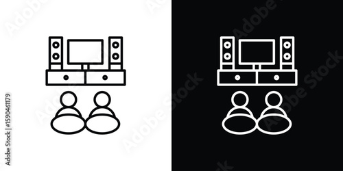Home cinema icon. Editable stroke. Icon for web.