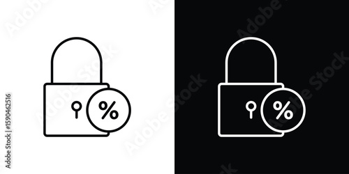 Fixed rate mortgage icon. Editable stroke. Icon for web.