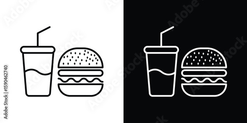 Fast food icon. Editable stroke. Icon for web.
