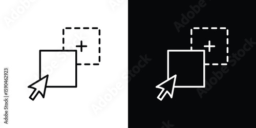 Drag and drop icon. Editable stroke. Icon for web.