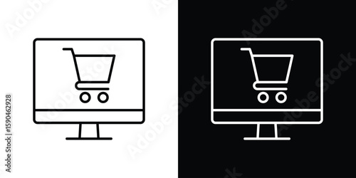 E commerce platform icon. Editable stroke. Icon for web.