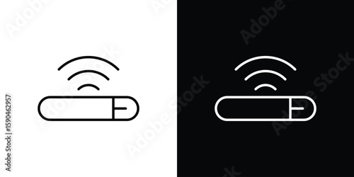 Dog microchip icon. Editable stroke. Icon for web.