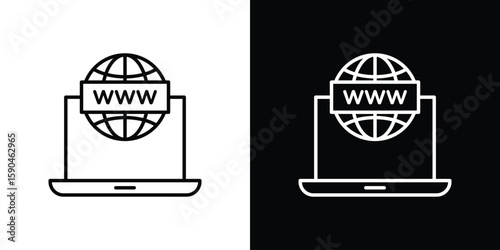 Domain icon. Editable stroke. Icon for web.