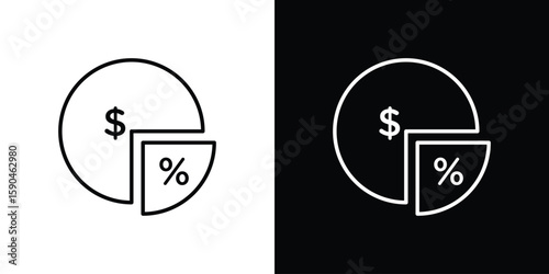 Dividend yield icon. Editable stroke. Icon for web.