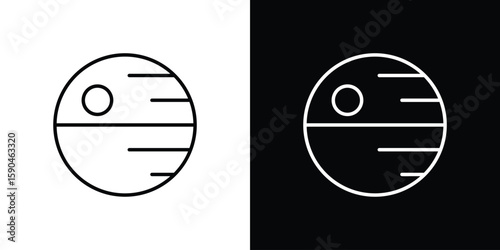 Death star icon. Editable stroke. Icon for web.