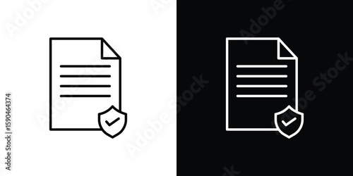 Contract coverage icon. Editable stroke. Icon for web.