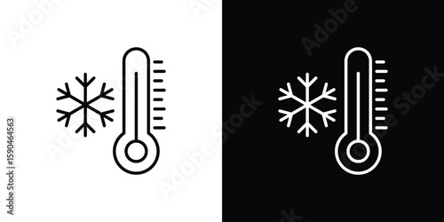 Cold icon. Editable stroke. Icon for web.