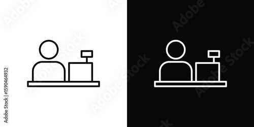 Cashier icon. Editable stroke. Icon for web.