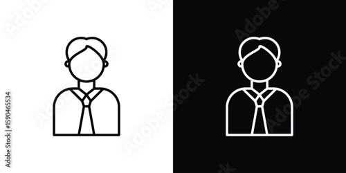 Businessman icon. Editable stroke. Icon for web.