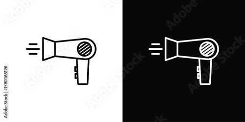 Blow dryer icon. Editable stroke. Icon for web.