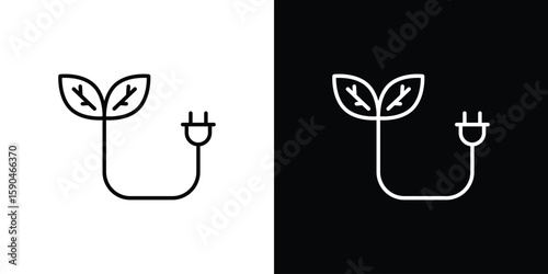Biomass energy icon. Editable stroke. Icon for web.