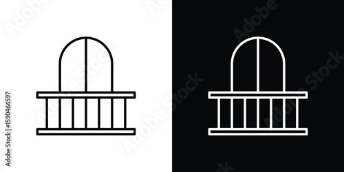 Balcony icon. Editable stroke. Icon for web.