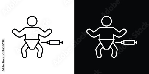 Baby Vaccination icon. Editable stroke. Icon for web.