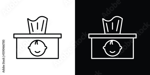 baby wipe icon. Editable stroke. Icon for web.