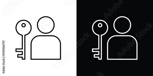 Authentication icon. Editable stroke. Icon for web.