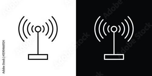 Antenna icon. Editable stroke. Icon for web.