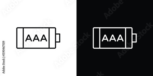 AAA battery icon. Editable stroke. Icon for web.