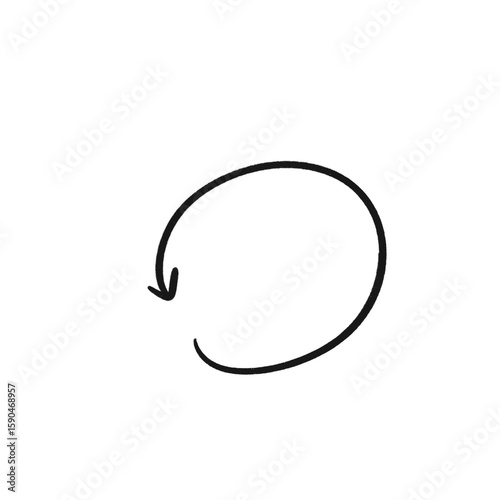 Clockwise Hand Drawn Arrow Loop