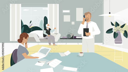 Professionals Discussing Ideas in a Cozy Workspace
