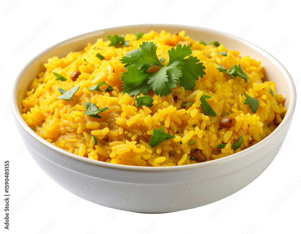 Front View of Hearty Indian Khichdi Served in Simple White Bowl, Isolated PNG Front View of Hearty Indian Khichdi Served in Simple White Bowl, Isolated PNG