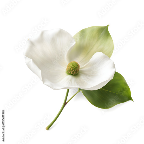 Dogwood flower on white background