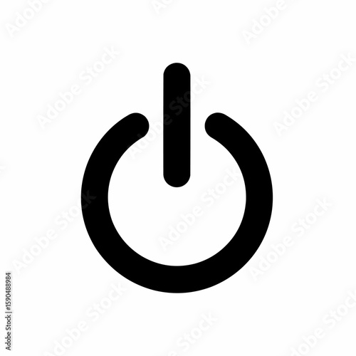 Power Icon Sleek Symbol of On/Off States and Technology Control 