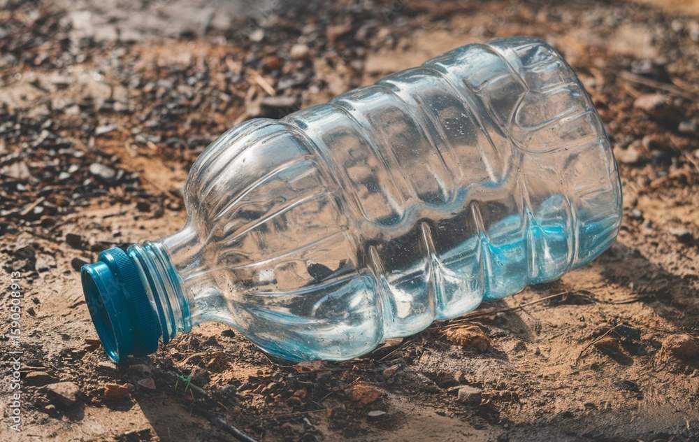 Fototapeta premium Plastic bottle lying on the ground