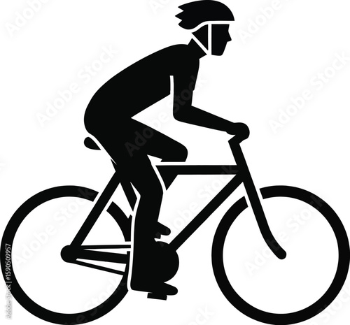 Cyclist Icon Symbol Sign - Biking Illustration