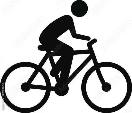 Cyclist Icon Symbol Sign - Biking Illustration