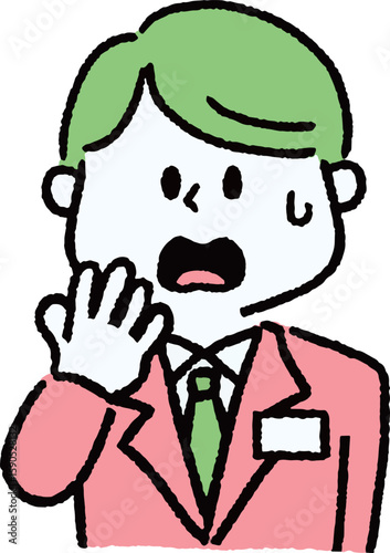 驚いているスーツの男性