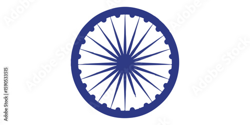Ashoka Chakra icon, indian independence day flat Vector illustration, Indian cultural icon
