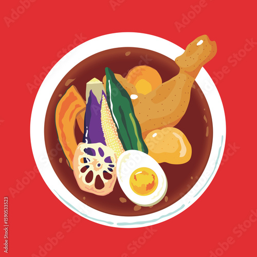 スープカレー　具沢山　野菜