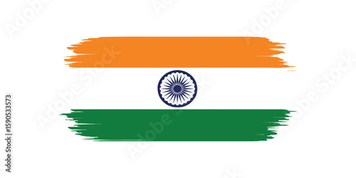 Indian flag (Tiranga) icon, Indian independence day flat Vector illustration, Indian cultural icon