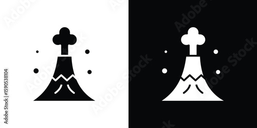 Volcano icon vector, filled flat sign, solid pictogram. Symbol, logo illustration.