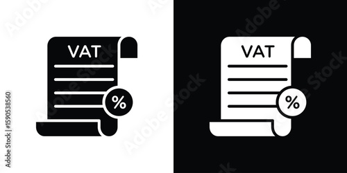 Value added tax VAT icon vector, filled flat sign, solid pictogram. Symbol, logo illustration.