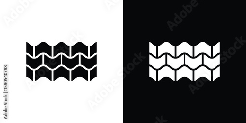 Roof tile icon vector, filled flat sign, solid pictogram. Symbol, logo illustration.