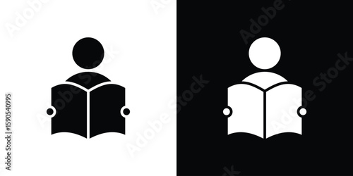 Reading icon vector, filled flat sign, solid pictogram. Symbol, logo illustration.