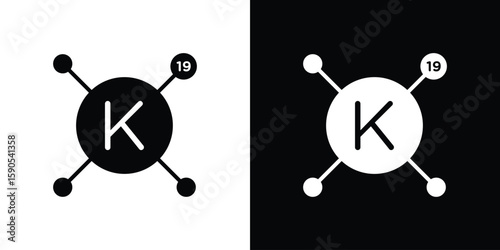 Potassium icon vector, filled flat sign, solid pictogram. Symbol, logo illustration.