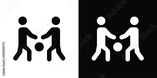 People playing Ball icon vector, filled flat sign, solid pictogram. Symbol, logo illustration.