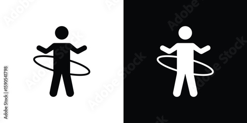 People Hula hop icon vector, filled flat sign, solid pictogram. Symbol, logo illustration.
