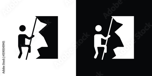 People Climbing icon vector, filled flat sign, solid pictogram. Symbol, logo illustration.